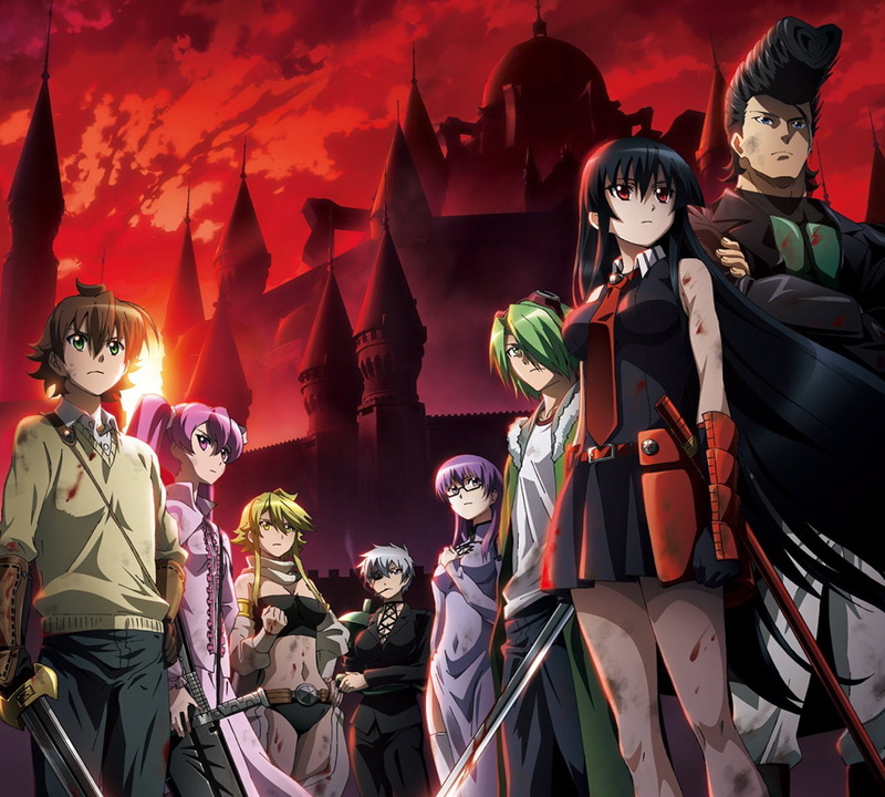 red, sky, 720P, tie, anime girls, anime boys, anime, Akame ga Kill!