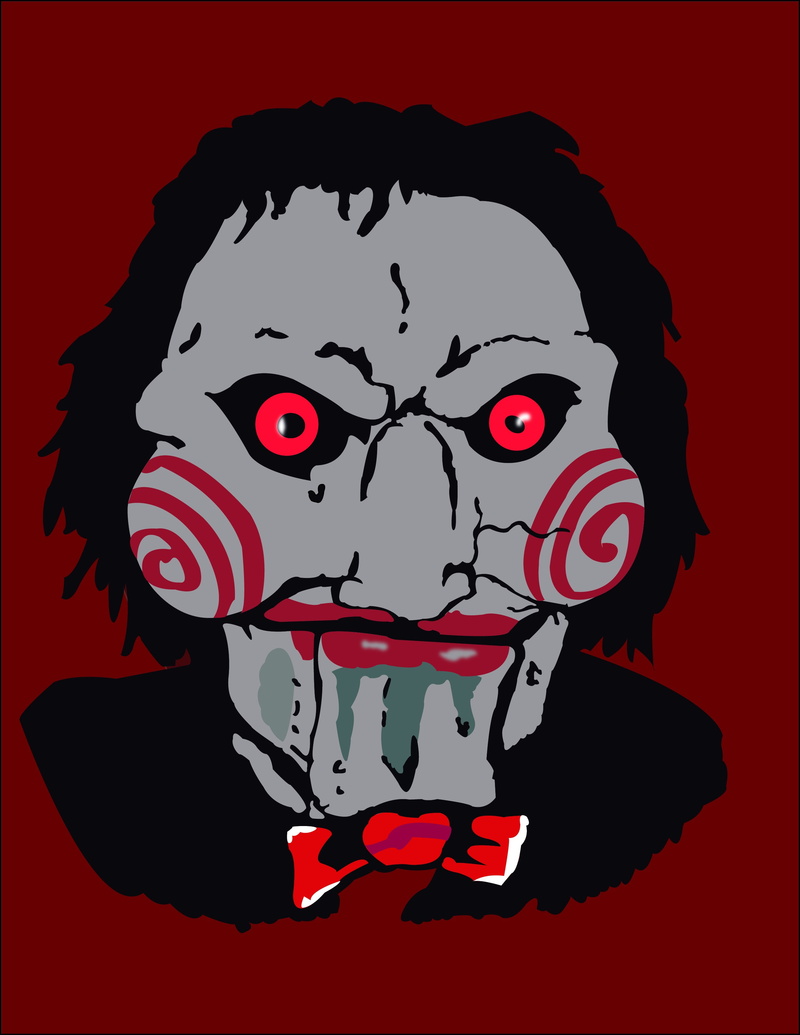Billy the Puppet, bow-tie, 2K, Saw, red