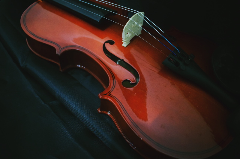 high angle view, string, artist, clef, violinist, vinyl, indoors, wind instrument, arts culture and entertainment, musical, bow - musical equipment