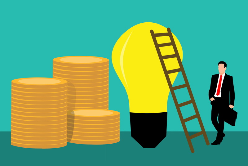 money, businessman, man, colored background, illustration, career, full length, bag, 2K, occupation, idea, grow, employee, finance, invest, new, studio shot