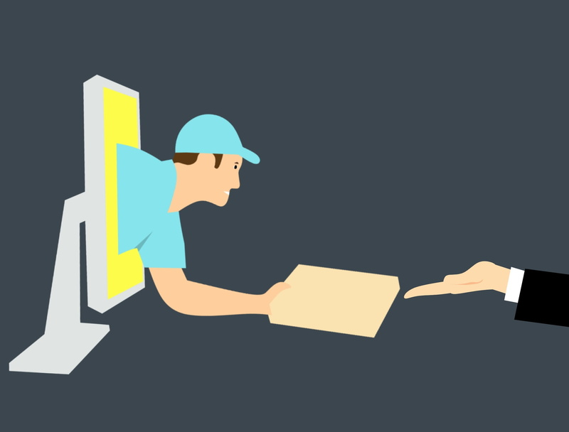 ecommerce, business person, cart, one person, shipping, online, app, copy space, store, businessman, lance, side view, shopify, concept, package, website