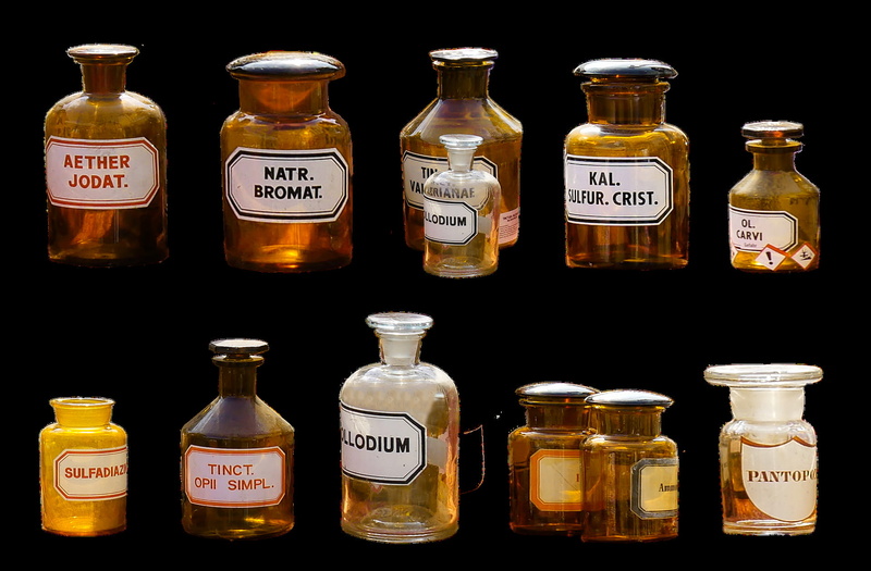 herb, indoors, western script, healthcare and medicine, in a row, variation, text, jar, choice, chemical, 1080P, pharmacy, medicine, chemist, large group of objects