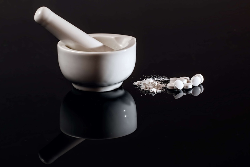 porcelain, mixing, healthcare, studio shot, food, medical, body care, white color, pills, mortar, indoors, pounding, food and drink, healthy lifestyle