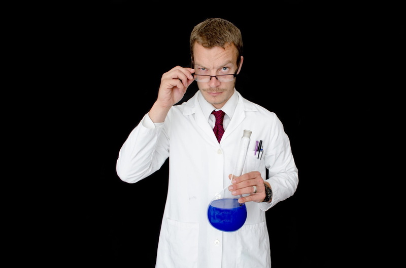 healthcare and medicine, front view, lab coat, blue, eyeglasses, doctor, adult, scientific experiment, black background, chemist, eyeglsses, man, males