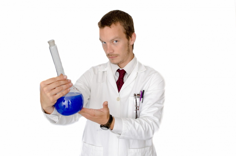 science, white background, wearing, liquid, laboratory, chemical, test, occupation, healthcare And Medicine, studio shot, doctor, analyzing, expertise