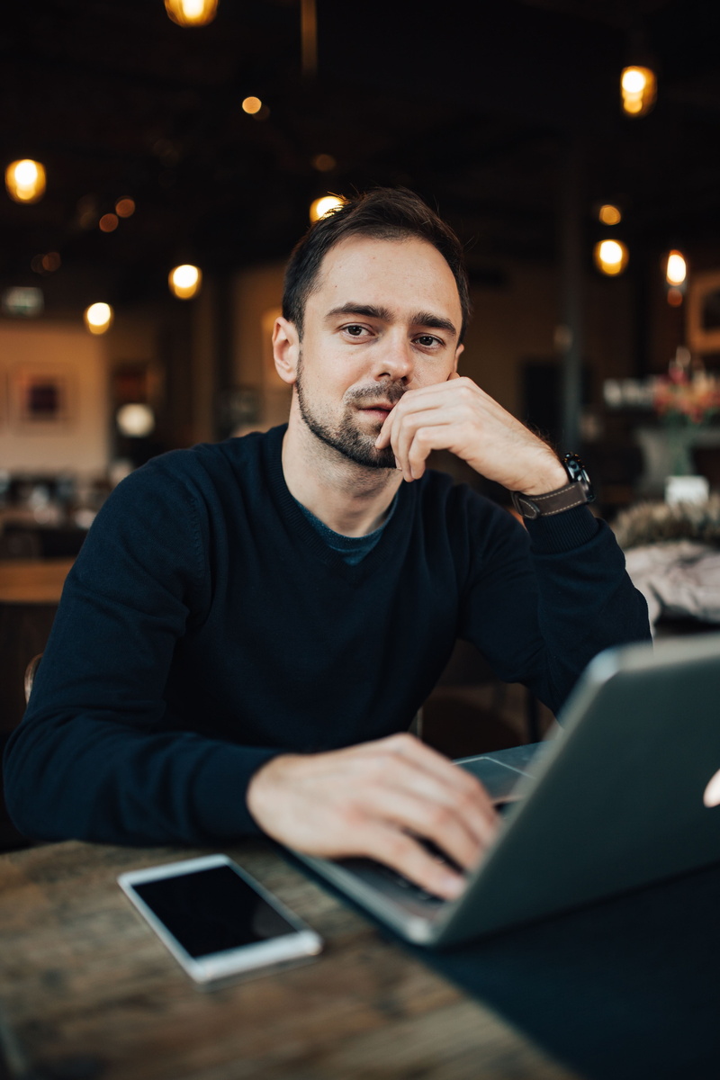 male, wireless Technology, businessman, young Adult, facial hair, sitting, real people, business, typing, coffee - Drink, cheerful, internet, designer