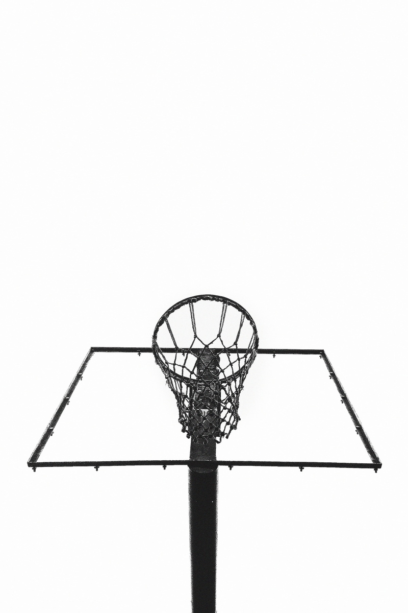 metal, copy space, net, silhouette, sports equipment, sky, white background, architecture, basketball, fitness, basketball - sport, framed, sports, court