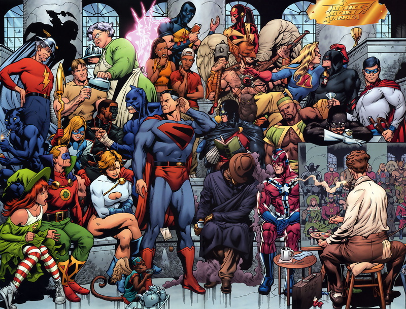 Hourman (DC Comics), 1080P, Liberty Belle, Green Lantern, Power Girl, Earth-2  (DC Comics), Flash, Sandman (DC Comics), Superman, Jay Garrick, Powergirl