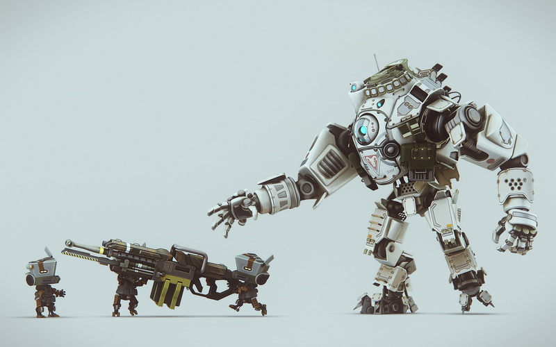 no people, copy space, conflict, security, military, digital composite, armed forces, futuristic, titanfall anime rifles digital art slid3 robot weapon