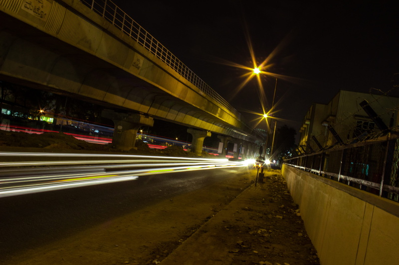 karnataka jain association, lighting equipment, street light, city, bridge, long exposure, street, city life, connection, light, light trail, architecture