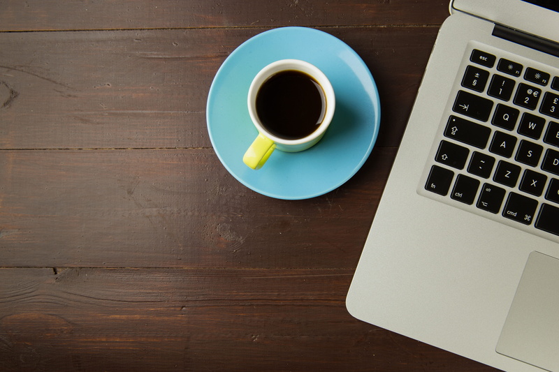 coffee drink, coffee, wooden, cup of coffee, beside, cup, caffeine, coffee - drink, wooden surface, computer keyboard, communication, topview, table, saucer