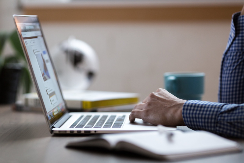 communication, holding, table, study, browser, office, using laptop, wireless technology, corporate business, connection, selective focus, adult, hand