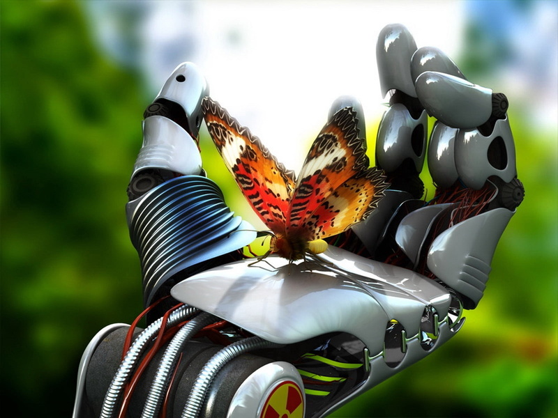 720P, metal, close-up, selective focus, green, butterfly, plastic, robot, no people, hand, beauty in nature, equipment, day, plant, representation, steel