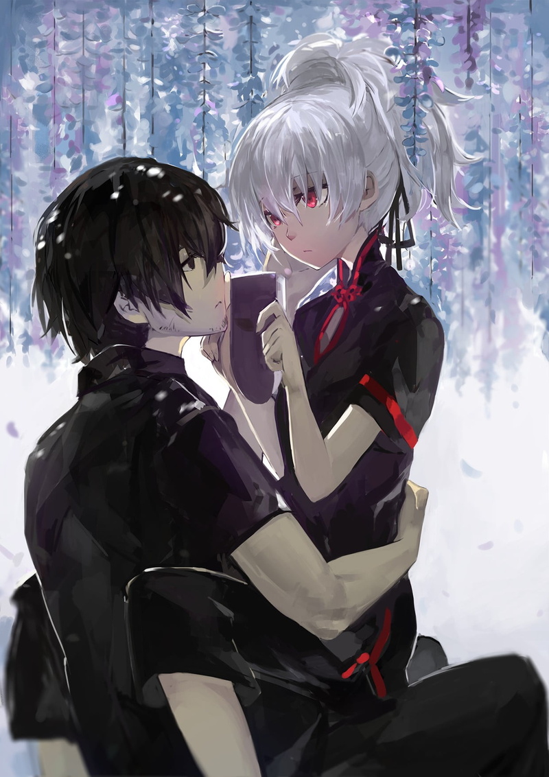 men, 720P, females, winter, offspring, Darker than Black, anime, two people, lifestyles, disguise, boys, standing, people, women, childhood, costume, indoors