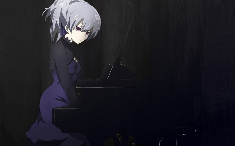 arts culture and entertainment, musical equipment, dress, women, indoors, disguise, music, 720P, men, one person, white, Darker than Black, real people