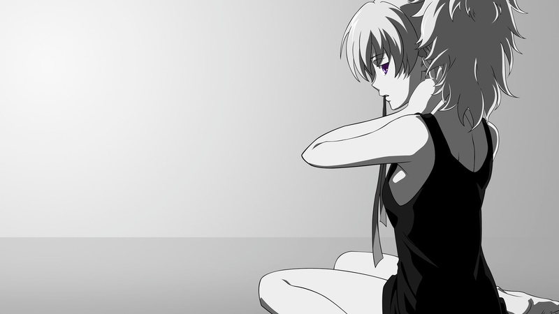 Yin, 1080P, anime, purple eyes, selective coloring, Darker than Black, anime girls