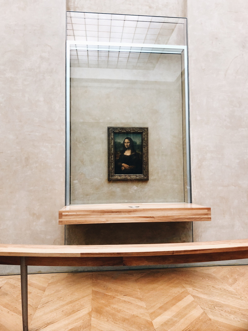 modern, built structure, painting, mona, luxury, day, glass - material, container, lisa, building, religion, wall - building feature, wood - material, history