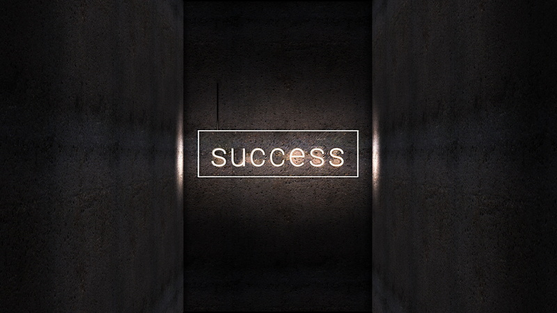 4K, Success, Inscription, Neon light, 4K