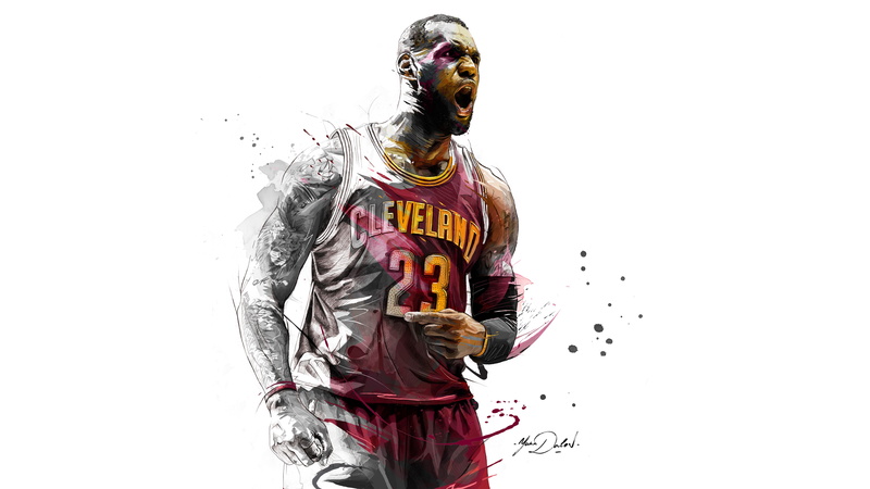 indoors, Artwork, white background, Basketball player, studio shot, 5K, 5K, statue, creativity, LeBron James, representation, art and craft, festival