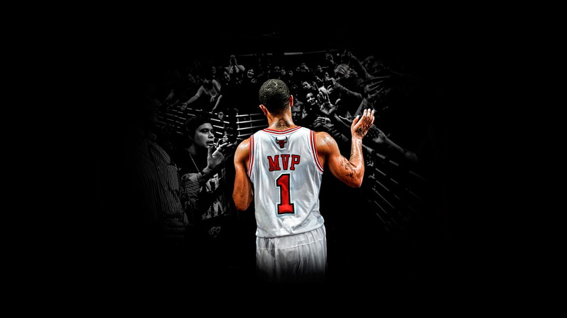 sportsman, waist up, copy space, next generation, rear view, chicago, young adult, rose, strength, MVP, derrick, most valuable player, determination, one person
