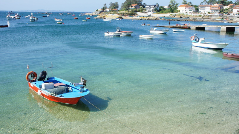 Sea, island, outdoors, Galicia, Barca, Landscape, beach, summer, high angle view, nature, boat, blue, moored, transportation, travel Destinations, sunlight