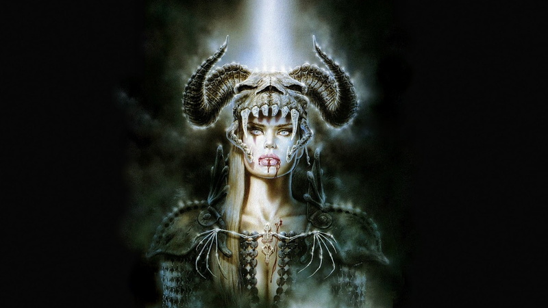 2K, " Fogs Kiss ", Luis Royo, Blood, Girl, Horns, Skull