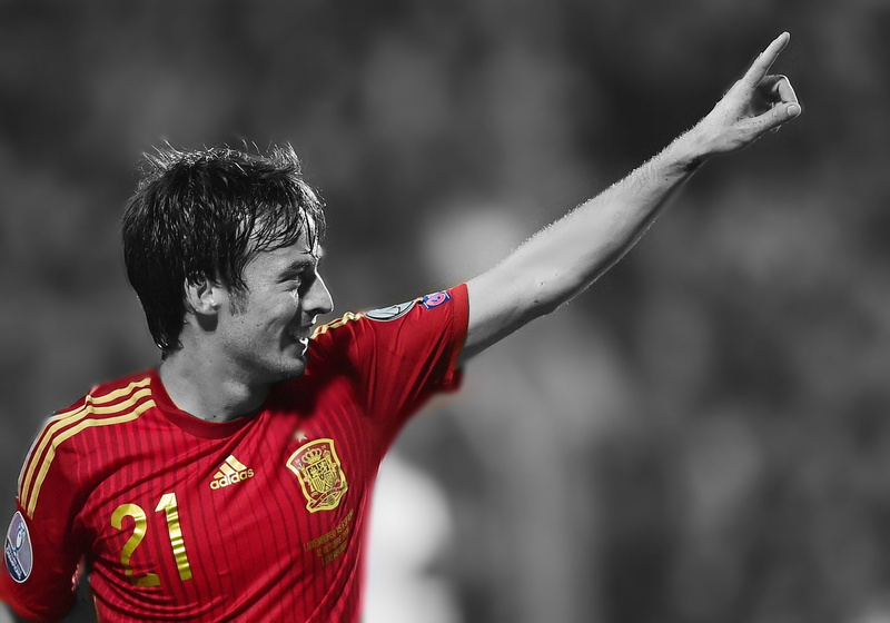 1080P, soccer, selective coloring, men, footballers, sport, David Silva