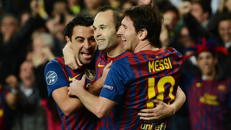 iniesta, abrazo, barcelona, xavi, 2K, messi