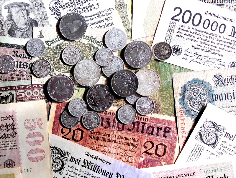 high angle view, crises, financial world, finance, number, paper currency, business, specie, 2K, close-up, bills, indoors, historically, economy, metal