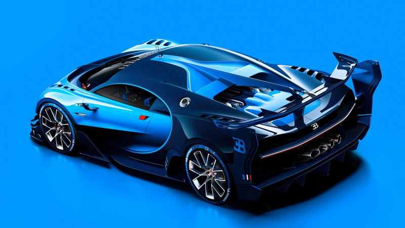 wealth, mode of transportation, die, colored background, land vehicle, cast, Bugatti Vision Gran Turismo, modern, model, black, clean, racecar, motorsport
