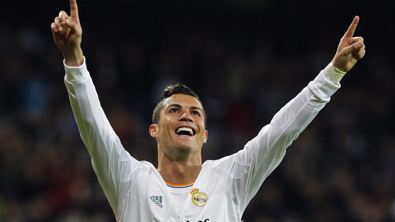 Cristiano Ronaldo, ronaldo, smiling, football player, cristiano, raising, game, hands, 4K, soccer, Real Madrid, Portugal