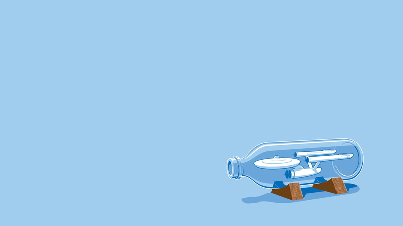 artwork, movie, Star Trek, USS Enterprise, spaceship, 1080P, simple background, minimalism, film, NCC 1701, fantasy, ship in a bottle, TV series