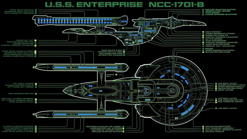 USS Enterprise (spaceship), USS Enterprise NCC-1701 B, 1080P, Star Trek, Excelsior Class, Deck Plans