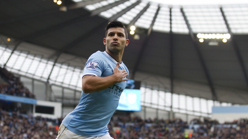 Football, 4K, Sergio Leonel " Kun" Agüero Del Castillo, soccer, Sergio Aguero, Manchester City, The best players 2015, Striker, FIFA