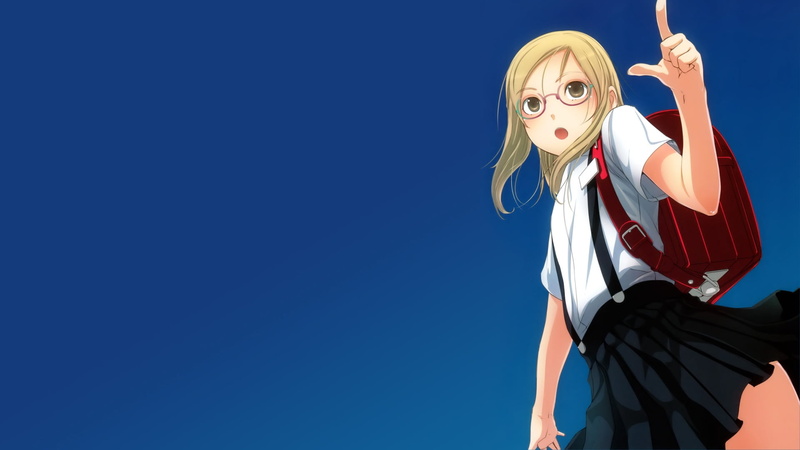 beautiful woman, karate, woman, blond hair, blue, fashion, lifestyles, briefcase, gesture, sky, copy space, schoolgirl, 1080P, low angle view