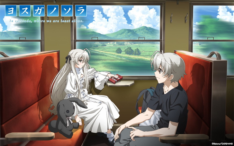 women, Kasugano Haruka, Yosuga no Sora, table, sitting, lifestyles, mountain, luggage, real people, technology, men, clothing, people, occupation, television set