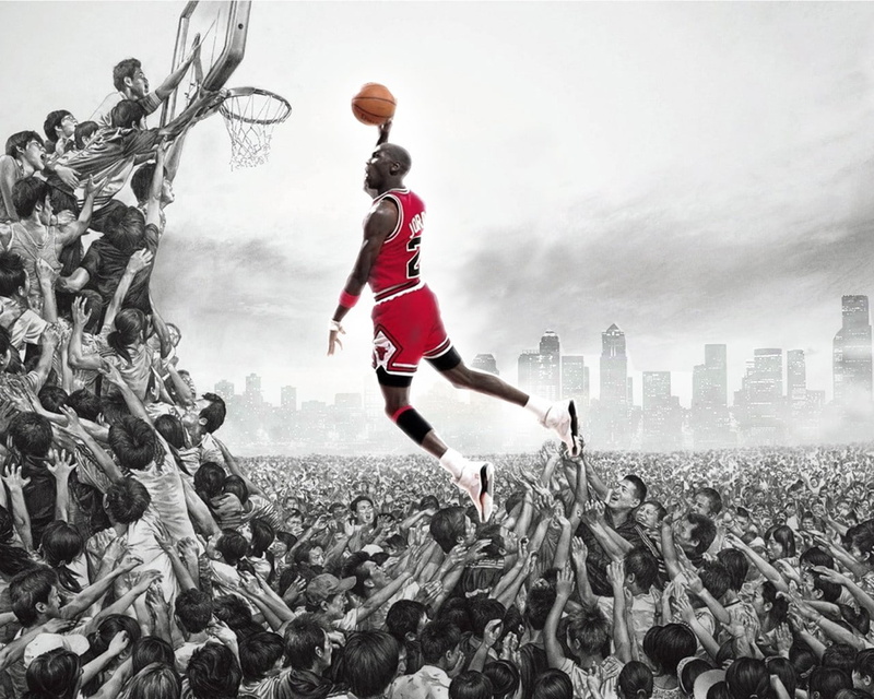 jordan, crowd, hd, Slam Dunk, michael, chicago, sports, slam, x, 720P, art, bulls, basketball, dunk