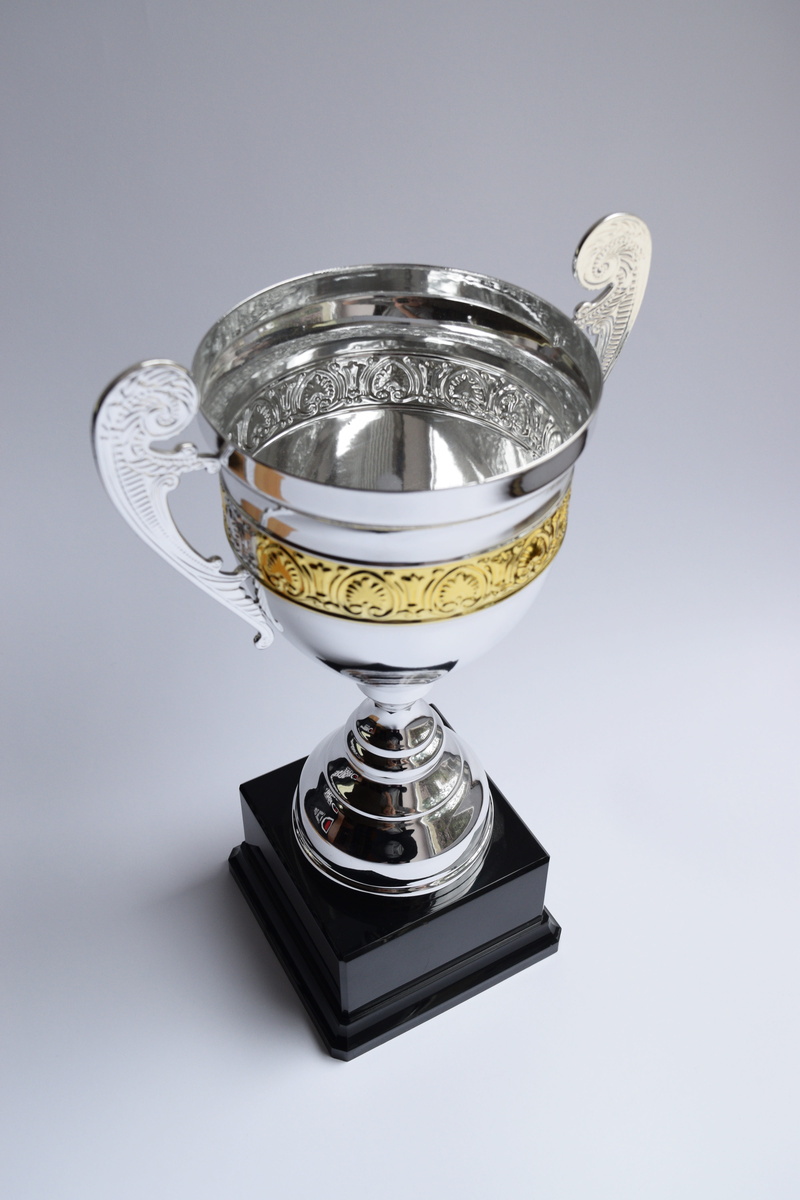 winning, champion, golden, metal, championship, white background, high angle view, pedestal, still life, medal, gold, prize, cup, award, goblet, reward
