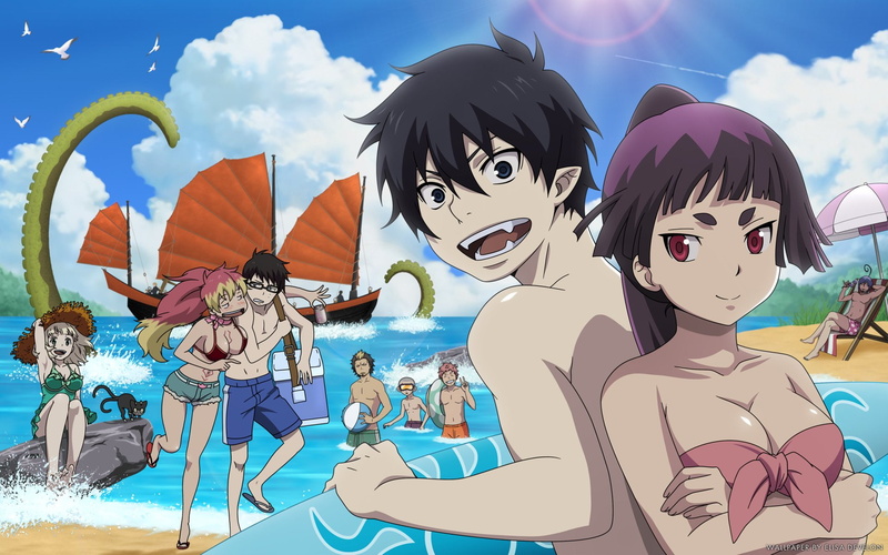 Shura Kirigakure, Blue Exorcist, Konekomaru Miwa, Shiemi Moriyama, Kuro (Ao No Exorcist), Rin Okumura, Mephisto Pheles, Renzo Shima, Yukio Okumura, Anime