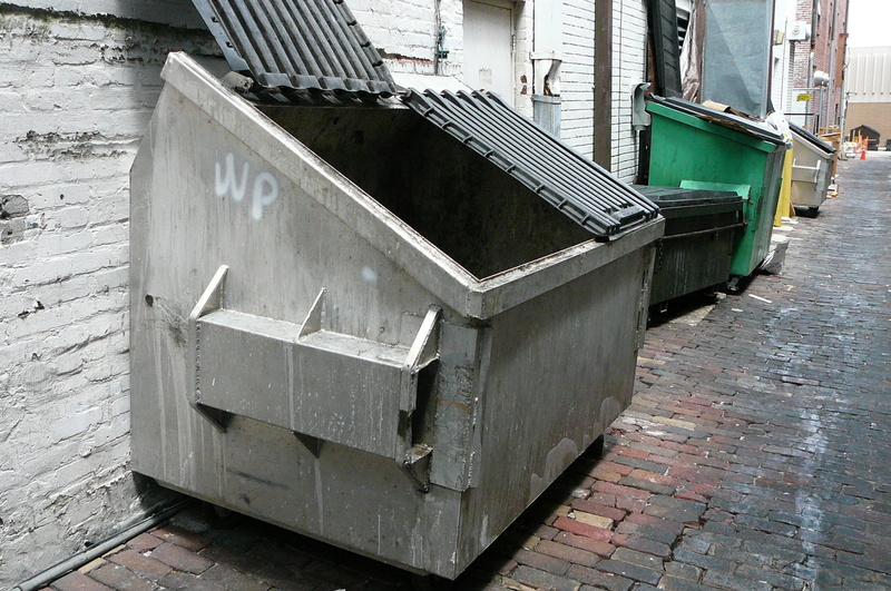 dump, nature, day, transportation, city, dumpster, environment, rubbish, no people, architecture, outside, wall - building feature, downtown, disposal