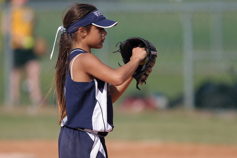 day, sports equipment, child, play, kid, people, park, side view, females, player, glove, standing, adult, hairstyle, sport, baseball - sport, cap, waist up