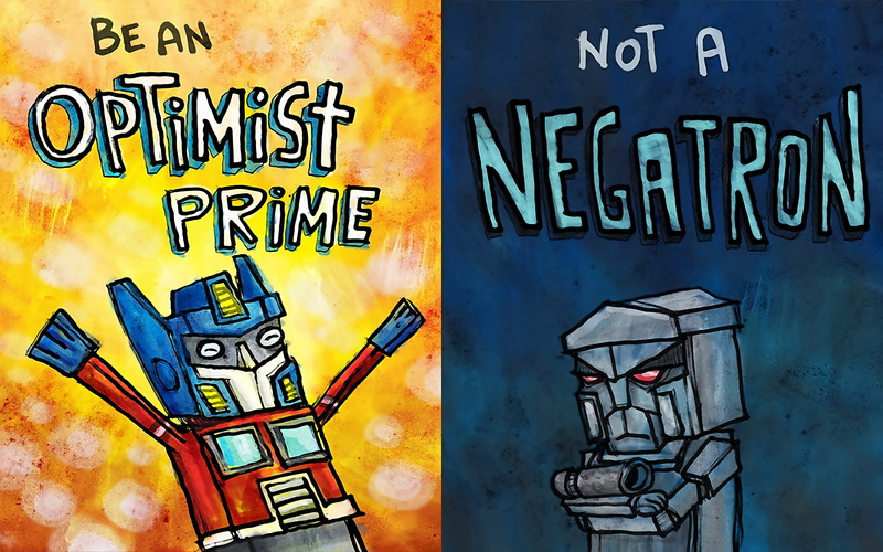 drawings, 2K, optimist, funny, pessimistic, robots
