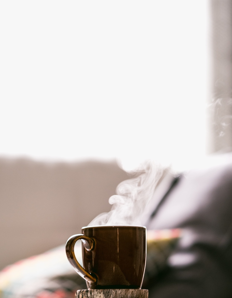 closeup, comfort, still life, copy space,, hot drink, coffee cup, mug, indoors, hot, heat - temperature, steam, optimistic, smoke, shallow