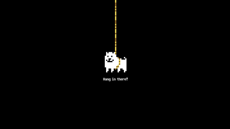 dog, black background, video games, digital art, 720P, ropes, Undertale, pixel art, motivational, pixels