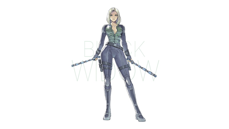 Black Widow, Comics, 4K, Costume, The Avengers: infinity war, Hero, Natasha Romanoff, Superhero, Figure, Avengers: infinity war, Blonde, Stick, Marvel