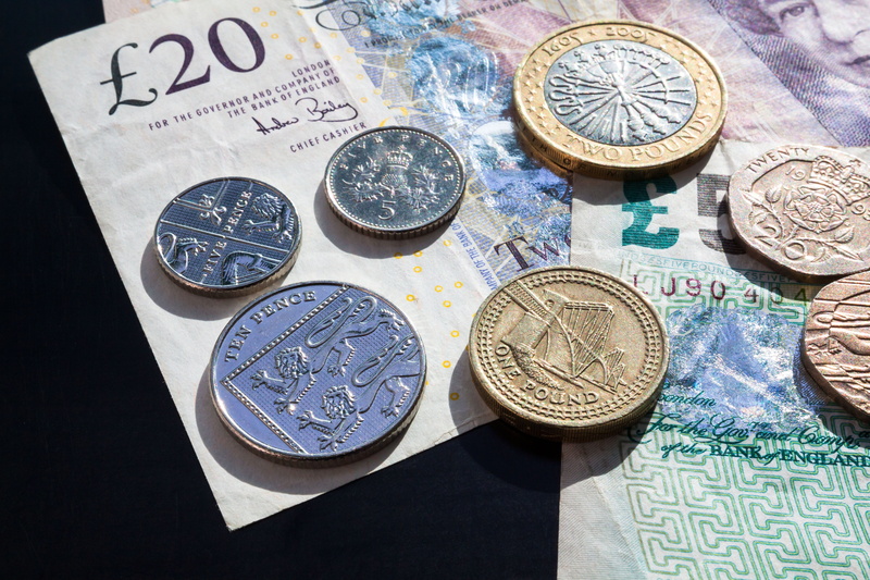revenue, blue, lot, profit, Currency, Coins, Pound, investments, still life, coin, paper, Bank Note, exchange rate, silver colored, no people, paper currency