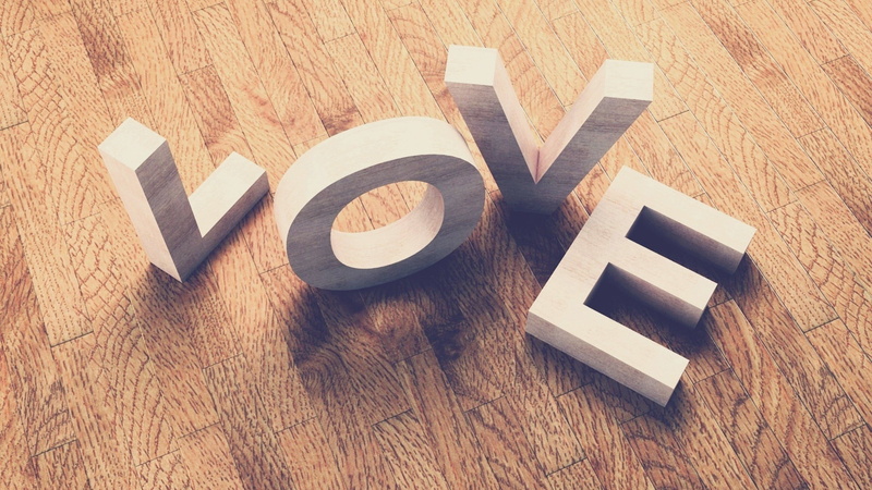 group of objects, 1080P, medium group of objects, table, wood, directly above, wood - material, still life, capital letter, white, love, close-up, arrangement