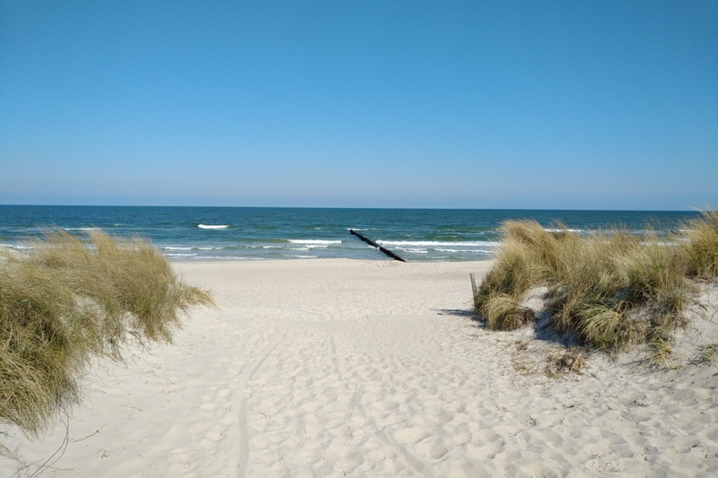 trip, horizon over water, land, nature, scenics - nature, zingst, no people, day, beach, sand, motion, 4K, clear sky, wave, longing, baltic sea, benefit from