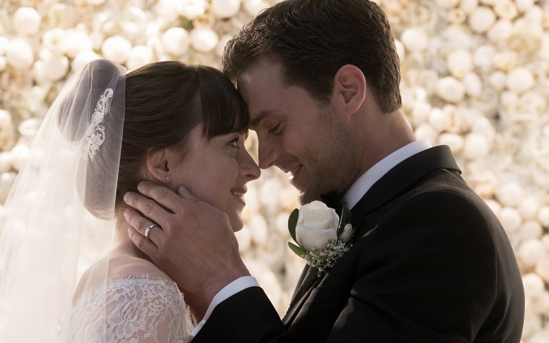 Jamie Dornan, 720P, bride, movie, couple, wedding, Fifty Shades Freed (2018), man, actress, fifty shades freed, Dakota Johnson, gir, actor