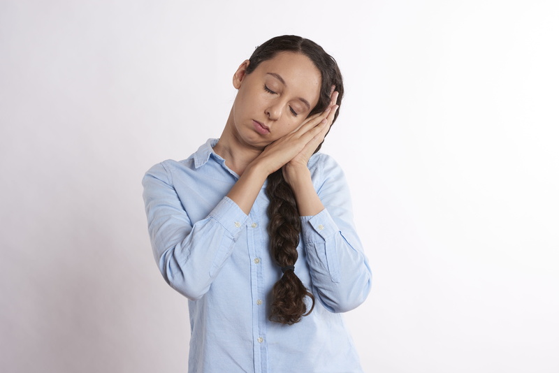 portrait, young, hands, brown hair, pain, front view, sleep, copy space, cut out, contemplation, one person, eyes closed, hair, technology, young adult